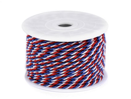 Notářská stáčená šňůra trikolora Ø4 mm (Balení 18 m, Varianta 3 (4 mm) viz foto)