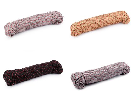 Padáková šňůra / lano Ø5 mm (Balení 50 m, Varianta 1 šedá nejsvětlejší červená)