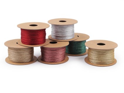 Lurexová šňůrka / provázek Ø1 mm, vánoční (Balení 1 ks, Varianta 1 stříbrná)