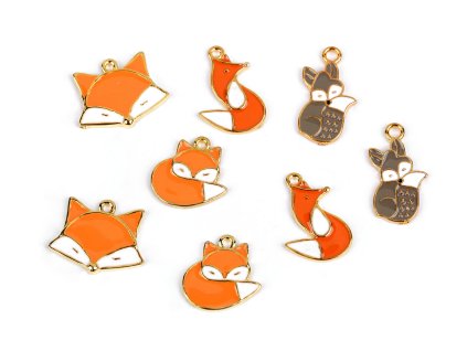 Kovový přívěsek / taháček na zip liška (Balení 2 ks, Varianta 1 (B81594) oranžová)