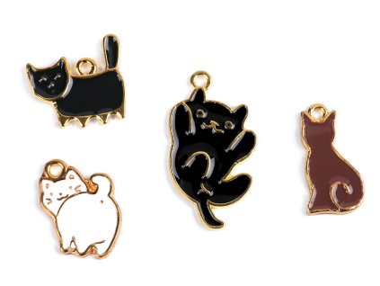 Kovový přívěsek / taháček na zip kočka (Balení 2 ks, Varianta 1 (B81412) bílá)