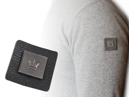 Dekorační aplikace / nášivka koruna 30x30 mm na oděv (Balení 2 ks, Varianta 2 černá)