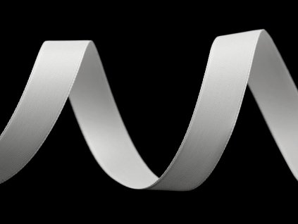 Atlasová hedvábná stuha oboulící šíře 15 mm matná (Balení 20 m, Varianta 101 bílá)