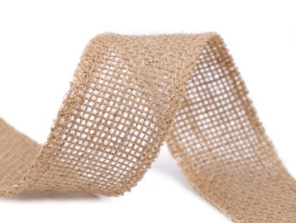 Jutová stuha šíře 40 mm (Balení 1 m, Varianta režná přírodní)