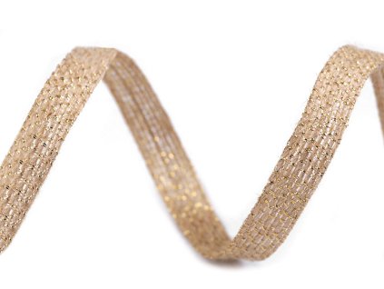 Jutová stuha šíře 10 mm (Balení 20 m, Varianta 1 režná přírodní zlatá)