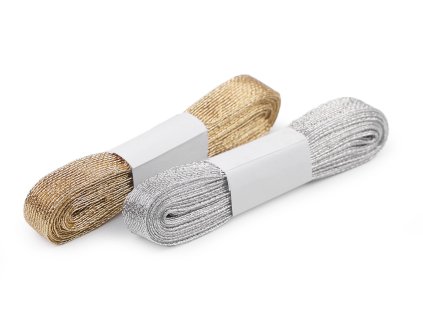 Dekorační stuha s lurexem šíře 15 mm síťovaná (Balení 5 m, Varianta 1 stříbrná)