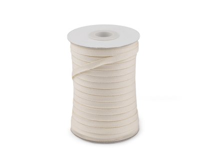 Rypsová bavlněná stuha / poutko šíře 6 mm (Balení 1 m, Varianta režná světlá)