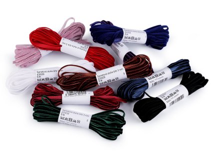 Sametová stuha šíře 3 mm (Balení 5 m, Varianta 1 bílá)