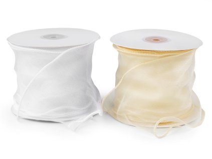 Organzová stuha s perleťovým leskem šíře 10 cm (Balení 9 m, Varianta 1 (29) bílá)