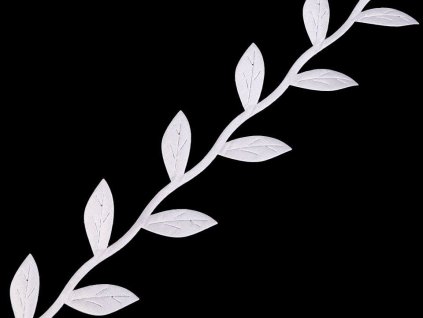 Saténový prýmek šíře 40 mm listy velké (Balení 22.5 m, Varianta 2 zelená)