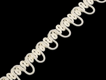 Prýmek s pružným očkem na knoflíky šíře 15 mm (Balení 13.5 m, Varianta 1 bílá)