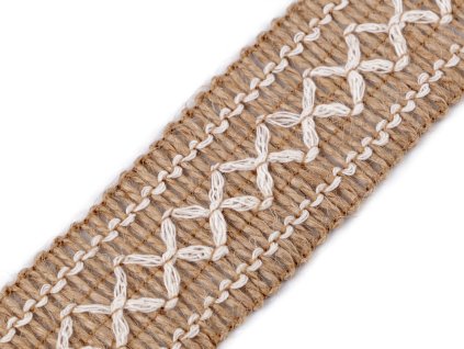 Jutový prýmek šíře 40 mm (Balení 10 m, Varianta režná přírodní)