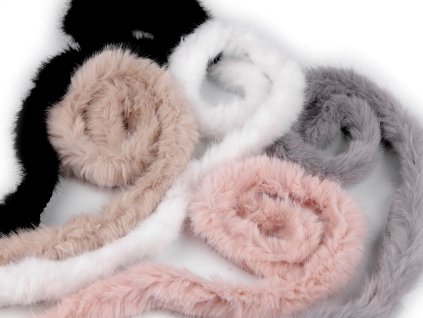 Všívací lemovka / lampas z umělé kožešiny kulatý šíře 2 cm (Balení 1 m, Varianta 1 Off White)