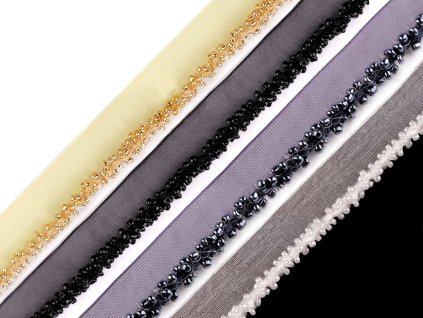 Polyesterová paspulka / kédr s rokajlem šíře 15 mm (Balení 1 m, Varianta 2 černá)