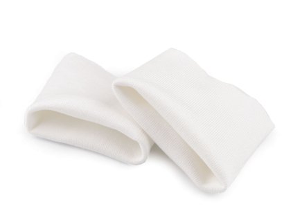Elastické bavlněné náplety na rukávy šíře 14 cm (Balení 10 pár, Varianta 1 krémová nejsvět.)