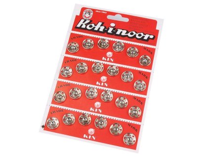 Kovové patentky / stiskací knoflíky vel. 6 (Balení 24 karta, Varianta 1 nikl)