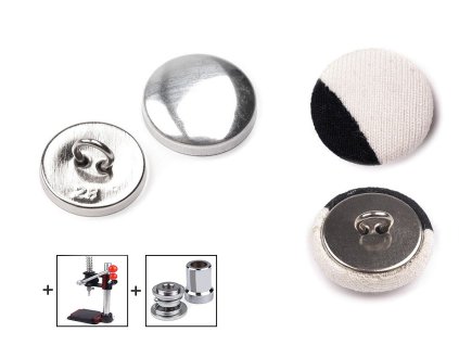 Knoflík na potahování celokovový velikost 28" (Balení 1000 sada, Varianta nikl)