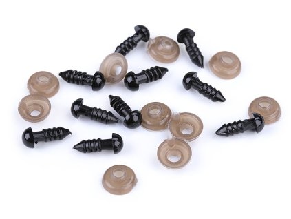 Oči s pojistkou Ø6 mm (Balení 10 sada, Varianta černá)