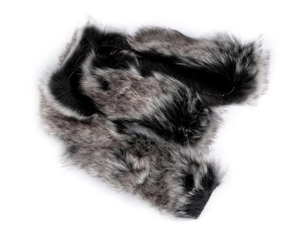 Našívací oděvní / dekorační kožešina žíhaná, plochá, řezaná šíře 5 cm (Balení 1 ks, Varianta 1 krémová světlá žíhaná)