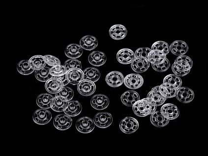 Plastové patentky / stiskací knoflíky transparentní Ø7 mm (Balení 1000 pár, Varianta transparent)