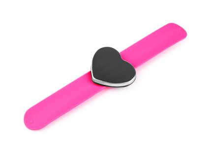 Magnetický jehelníček na ruku samonavíjecí - srdce, obdélník (Balení 1 ks, Varianta 1 pink srdce)