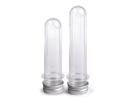 Plastová lahvička / zkumavka se šroubovacím víčkem (Balení 12 ks, Varianta 2 (12,3 cm) transparent)