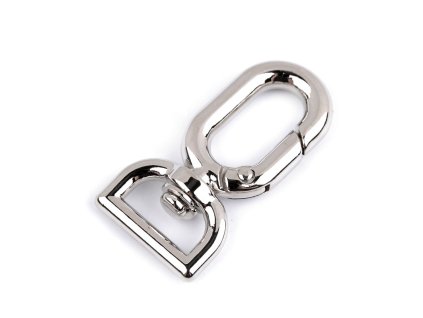 Kovová karabina otočná, průvlek 13 mm (Balení 10 ks, Varianta 1 nikl)