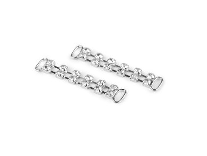 Štrasová ozdoba na oděvy a doplňky 10x50 mm (Balení 2 ks, Varianta 1 stříbrná)