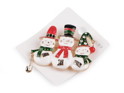 Brož sobi na bruslích, sněhuláci (Balení 1 ks, Varianta 1 bílá sněhulák)