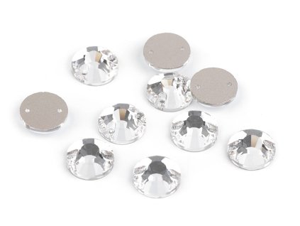 Broušené kamínky našívací Ø12 mm (Balení 12 ks, Varianta crystal)