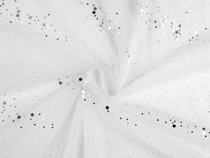 Tyl s flitry (Balení 1 m, Varianta 2 růžová světlá stříbrná)