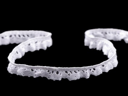 Bavlněná krajka / volánek šíře 10 mm paličkovaná elastická (Balení 27 m, Varianta 1 bílá)