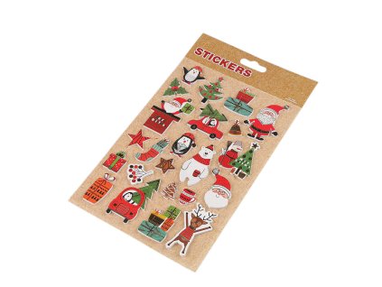 Vánoční samolepky 3D (Balení 1 karta, Varianta 4 mix)