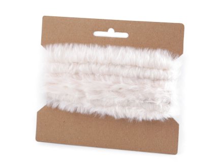 Oděvní / dekorační kožešinový proužek plochý, řezaný šíře 2 cm (Balení 1 ks, Varianta 1 Off White)