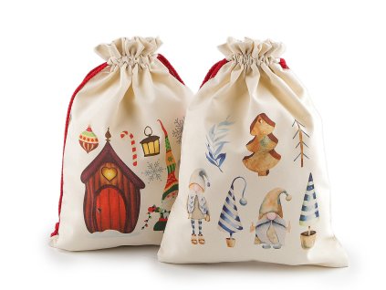 Vánoční dárkový pytlík 30x40 cm (Balení 1 ks, Varianta 2 režná světlá)