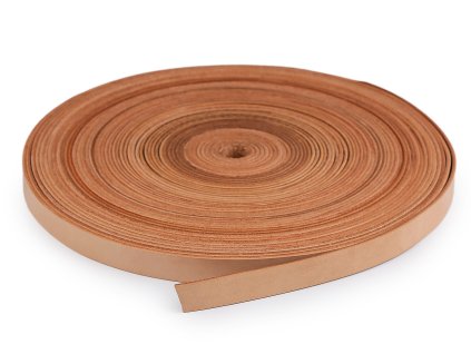 Kožený popruh / ucho na tašky šíře 15 mm metráž (Balení 1 m, Varianta 1 přírodní stř.)