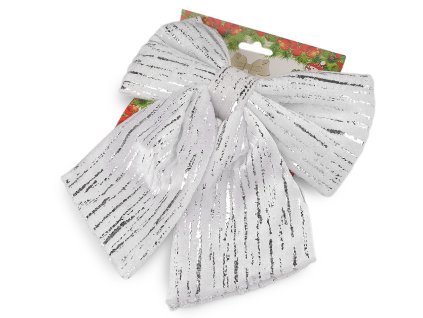 Vánoční mašle sametová 21x25 cm (Balení 1 ks, Varianta 2 krémová světlá zlatá)