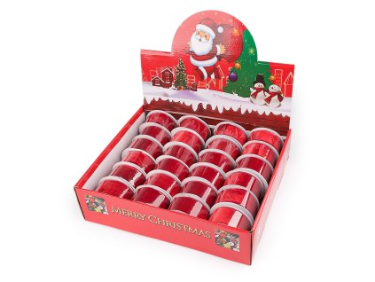 Sametová dekorační stuha na cívce ve vánočních barvách šíře 38 mm, návin 2,7 m (Balení 1 cívka, Varianta 1 červená)