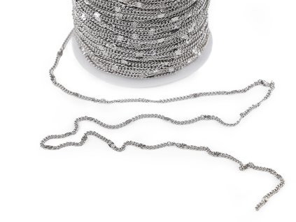 Řetízek z nerezové oceli zdobený 2 mm metráž (Balení 1 m, Varianta platina)