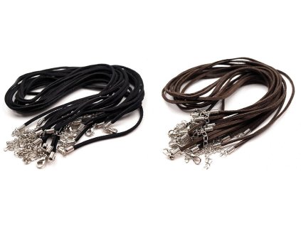 Šnůrka z eko kůže s karabinkou 0,3x45 cm (Balení 2 ks, Varianta 5 hnědá tmavá)