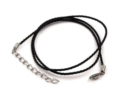Kroucená šňůrka s karabinkou délka 45 cm (Balení 10 ks, Varianta 3 černá)