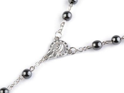 Růženec korálky voskované, hematit (Balení 12 ks, Varianta 1 bílá)