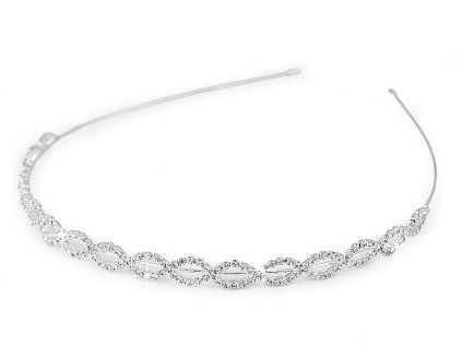 Štrasová čelenka do vlasů (Balení 12 ks, Varianta crystal)