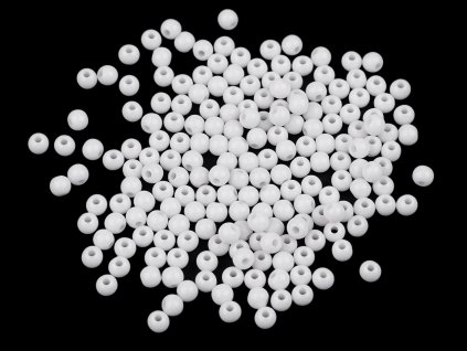 Plastové korálky Color Ø4 mm (Balení 20 g, Varianta 1 bílá)