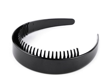 Plastová čelenka do vlasů s hřebínkem (Balení 1 ks, Varianta černá)