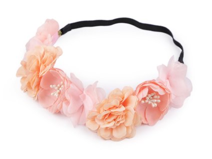 Pružná čelenka do vlasů s květy (Balení 1 ks, Varianta 1 růžová)