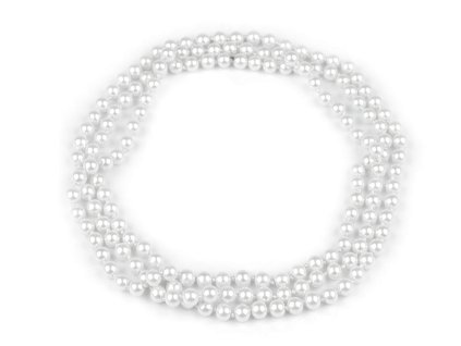 Perlový náhrdelník dlouhý, retro (Balení 1 ks, Varianta 3 (Ø8 mm) bordó sv.)