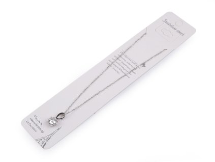 Náhrdelník z nerezové oceli s broušenými kamínky (Balení 1 ks, Varianta 2 rose platina)