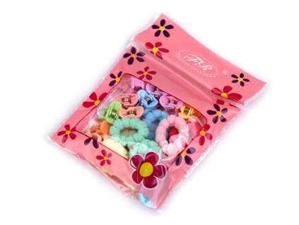 Gumičky a skřipce do vlasů (Balení 1 sáček, Varianta 1 mix srdce)