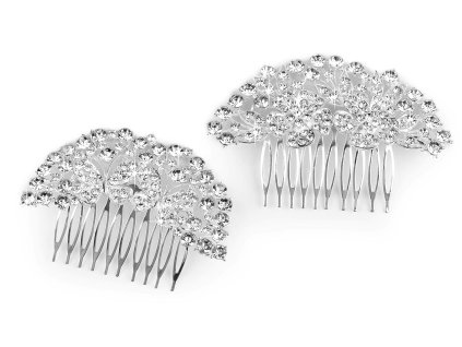 Hřeben do vlasů s broušenými kamínky (Balení 1 ks, Varianta 1 crystal motýl)